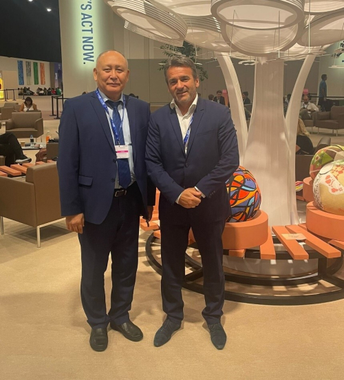 From left to right: Bolat Bekniyaz (First Deputy Minister of the new Ministry of Water and Irrigation of the Republic of Kazakhstan) and Róbert Forintos (co-chairman of the Hungarian Water Partnership)